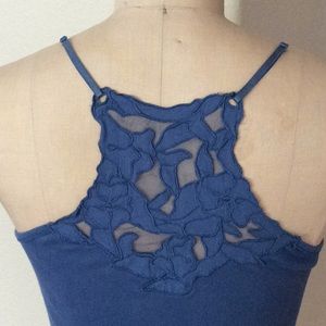 Passport lace back tank top